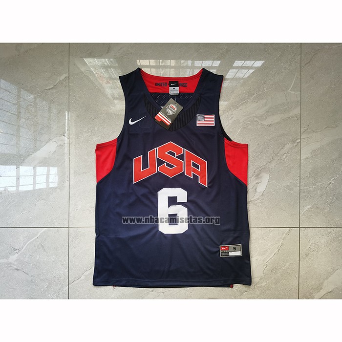 Camiseta USA 2012 Lebron James NO 6 Negro